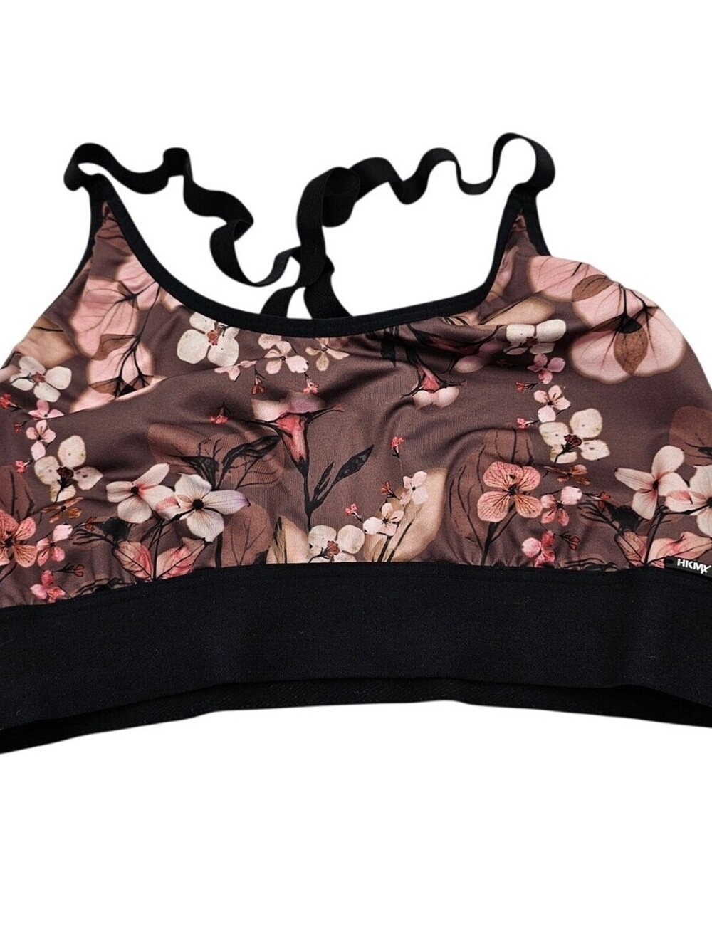 HKMX by Hunkenmoller Womens Sz L Bralette Bra Floral Pink Brown